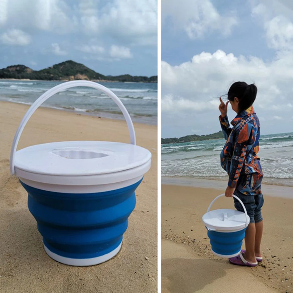 3L/5L Cleaning Bucket Foldable Fishing Water Pail Portable Car Washing Bucket for Outdoor Travelling Camping Fishing Car Washing