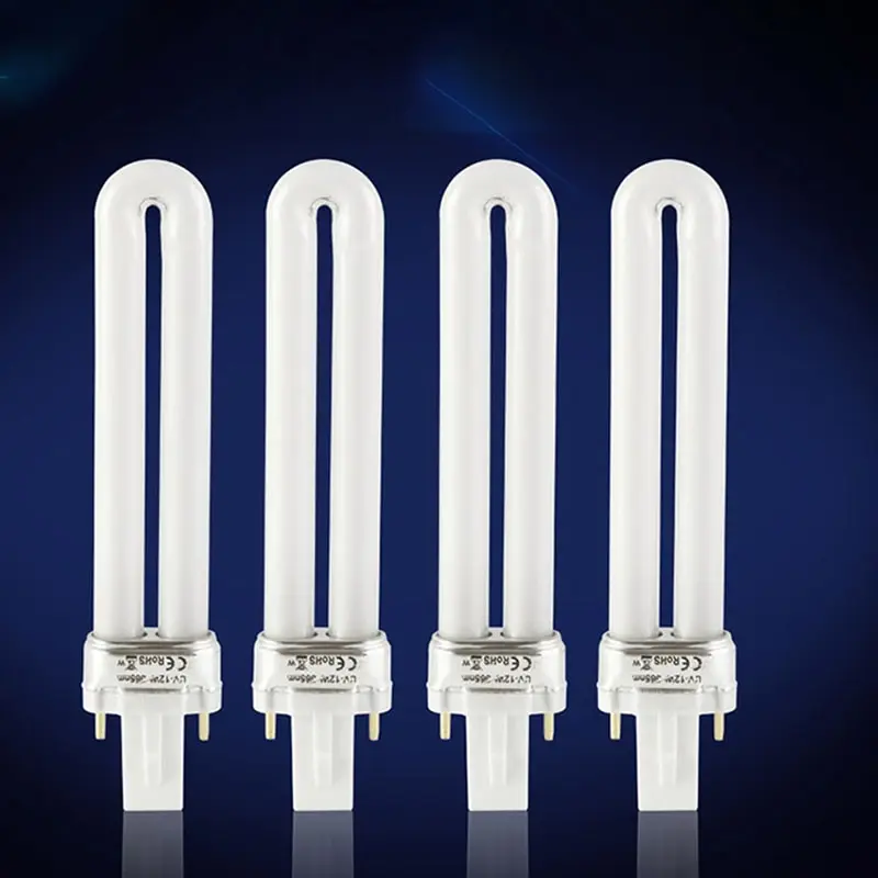 U자형 LED UV 기계 램프 전구 튜브, 네일 UV 젤 매니큐어 기계 네일 드라이어용,  9W, 12W, 1 PC
