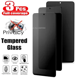 3 - Piece Anti - Spy Privacy Tempered Glass Screen Protector Set - Anti Peeping (For A14 4G 5G)