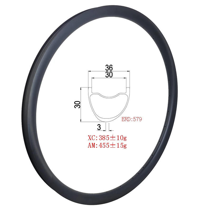 29er or 27.5er MTB XC AM ENDURO 30mm deep 36mm wide tapeless hookless carbon rim Asymmetric Symmetric 24H 28H 32H bicycle wheels carbon bike wheelset bike wheelset carbon wheelset