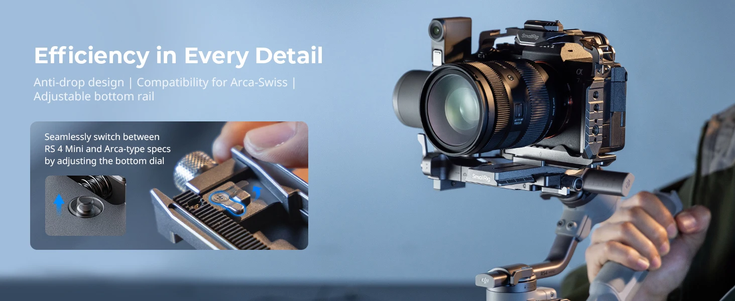 Quick Release Plate for DJI RS 4 Mini, Compatible With Arca-Swiss Mount Plate Ca