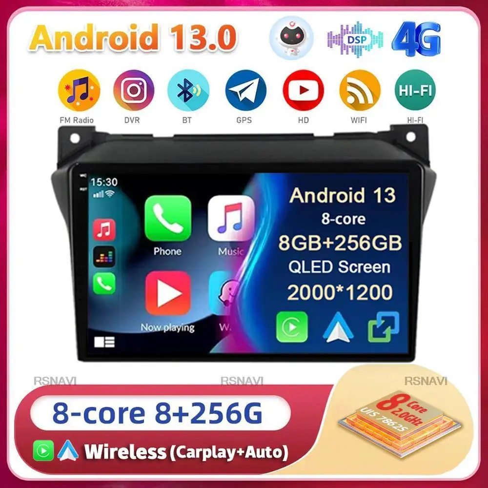 

Android 13 Carplay For Suzuki Alto 2009 2010 2011 2012 2013 2014 2015 2016 Multimedia Car Radio Player WIFI+4G BT GPS DSP Stereo