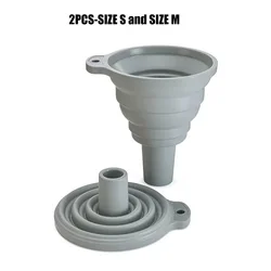Silicone Foldable Kitchen Funnel (Grey S and M)
