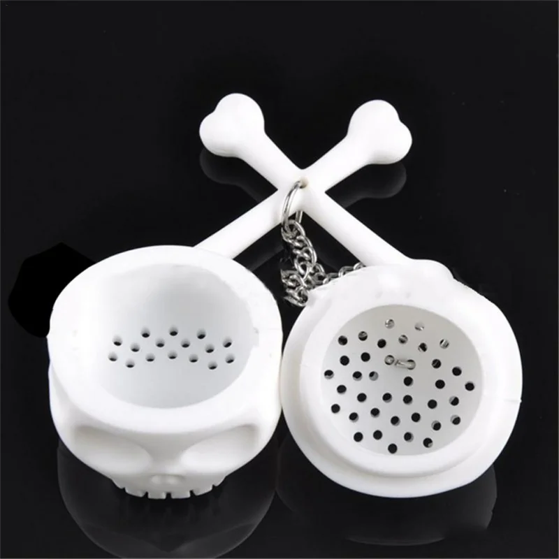 tea infuser tea strainer tea filter Creative Skull Head Shape Silicone Tea Infuser Tea Strainer Bag Scented Reusable Cartoon Model Brewing Kitchen Tool
