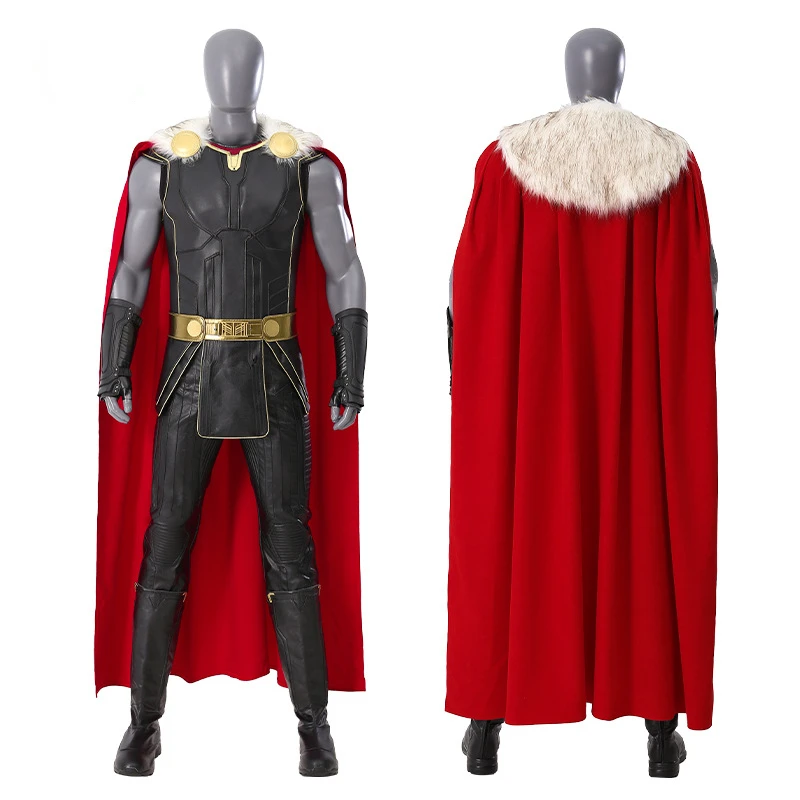 

Superhero Love and Thunder Cosplay Costume for Adult Men Armor Props with Cape Halloween Carnival Role Play Full Suit