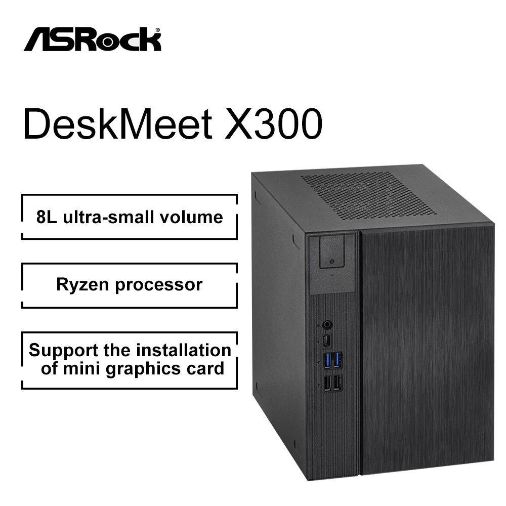 

ASRock DESKMEET X300 AMD 128 ГБ DDR4 USB 3,2 поддержка AMD Ryzen 4000G/5000G/3000/2000 серии sata3 m.2 SATA3 ALC897 X300M-STX AM4