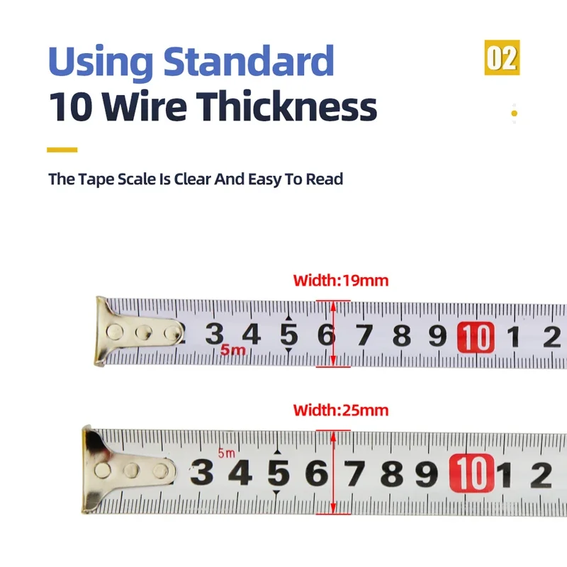 Tape Measure Measuring Tape Measuring Ruler 2M 3M 5M Tape Measure Metric Steel Measuring Ruler