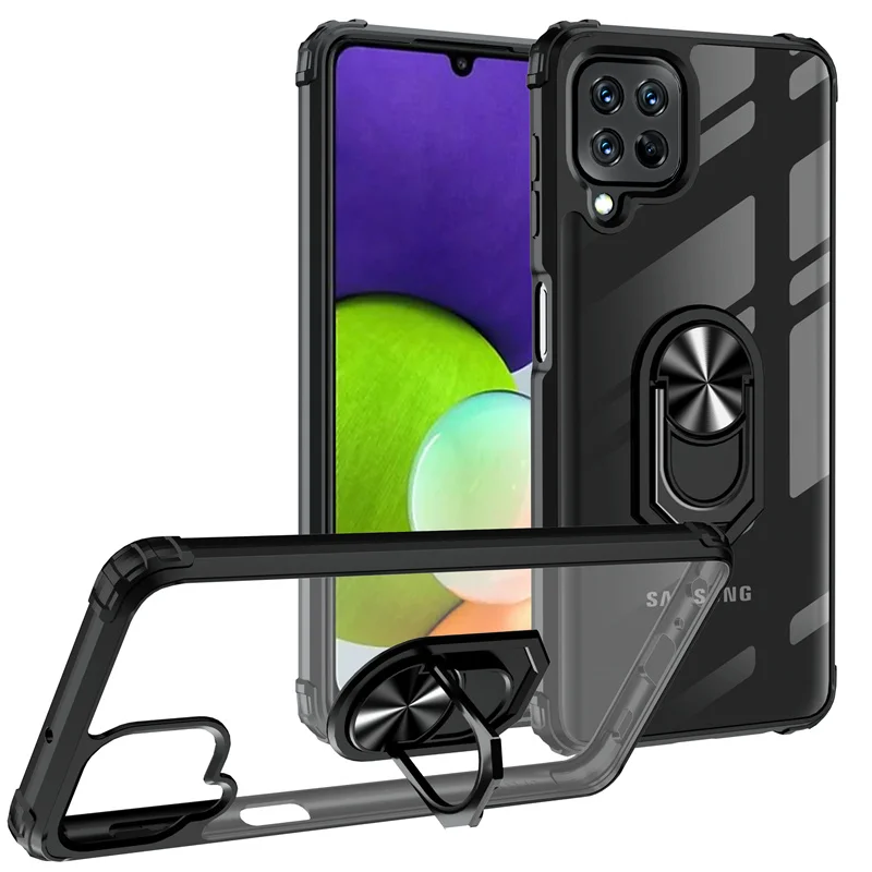 

Чехол для Samsung Galaxy A22 4G 5G, автомобильный чехол с магнитным кольцом, Защитные чехлы для телефонов Samsung A22S, A 22 S, A 22 S, силиконовая задняя крышка с подставкой