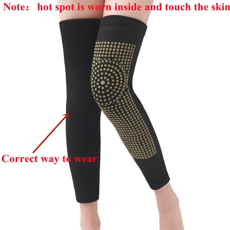 1 Pair Winter Kneepad Self Heating Tourmaline Knee Support Brace Knee Protector Arthritis Joint Double-side Thermal Knee Sleeves