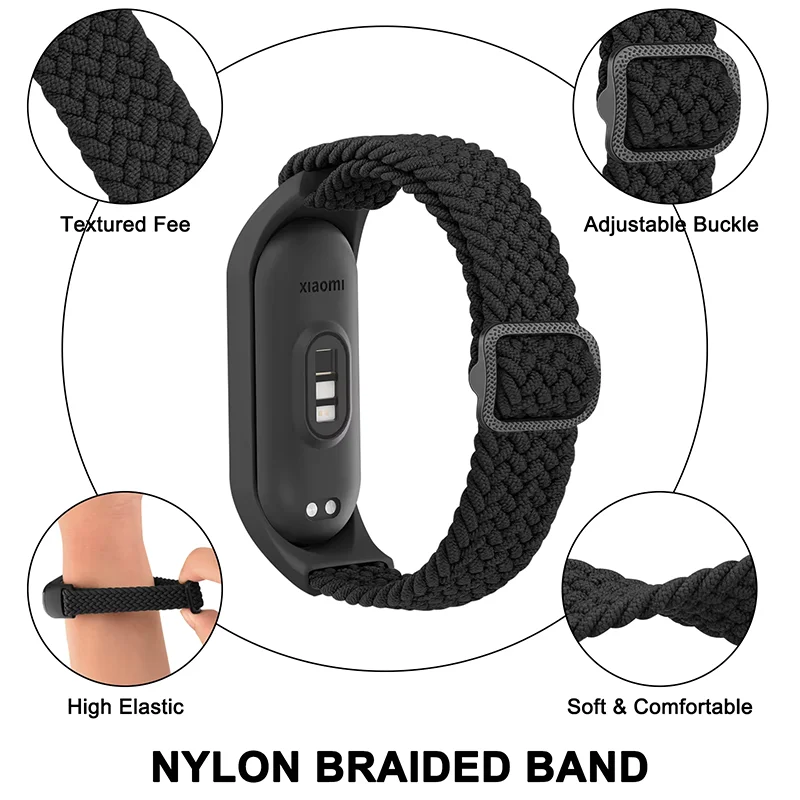 Elastic Nylon Braided Solo Loop Strap with Adjustable Buckle
