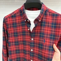 Marque de luxe broderie 100% coton chemise à manches longues hommes nouvelle chemise hommes décontracté haut ample hommes d'affaires 4