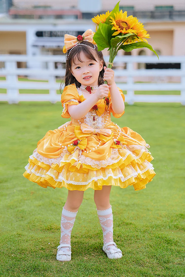 Kawaii Girl Lolita Princess Dress Child Sweet Cartoon Cute Skirt Children Birthday Party Gift Costume for Christmas