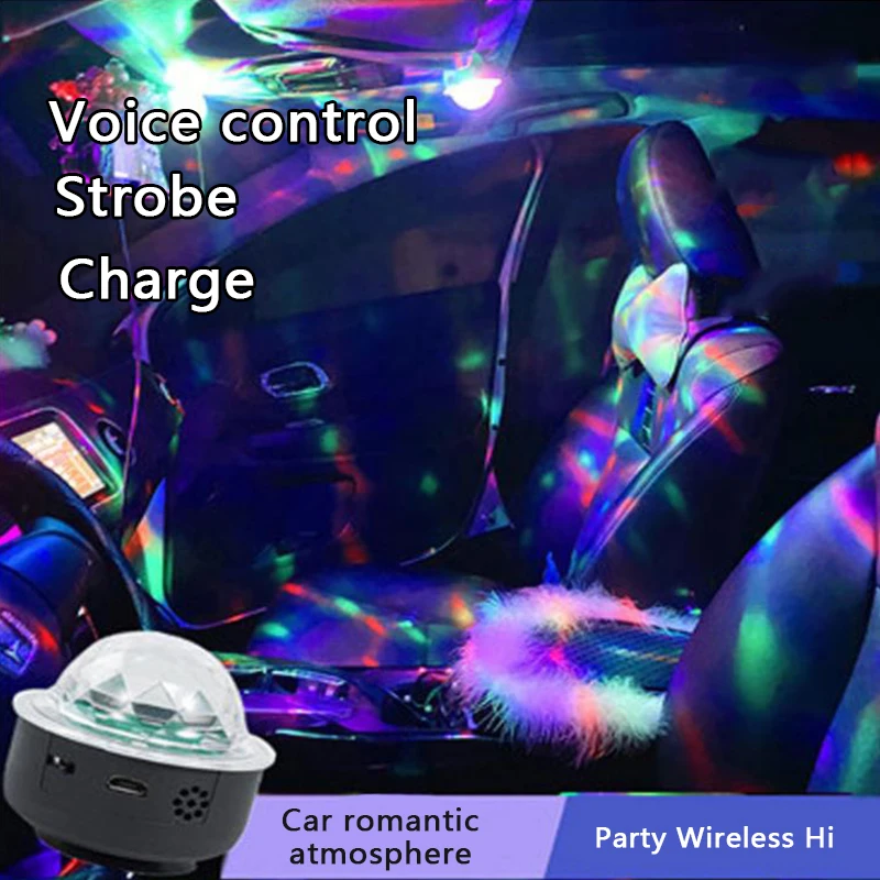 Mini LED Stage Light RGB Color 3W Portable Car Stage Light for Disco Family Party Holiday Effect Recharge Laser Light