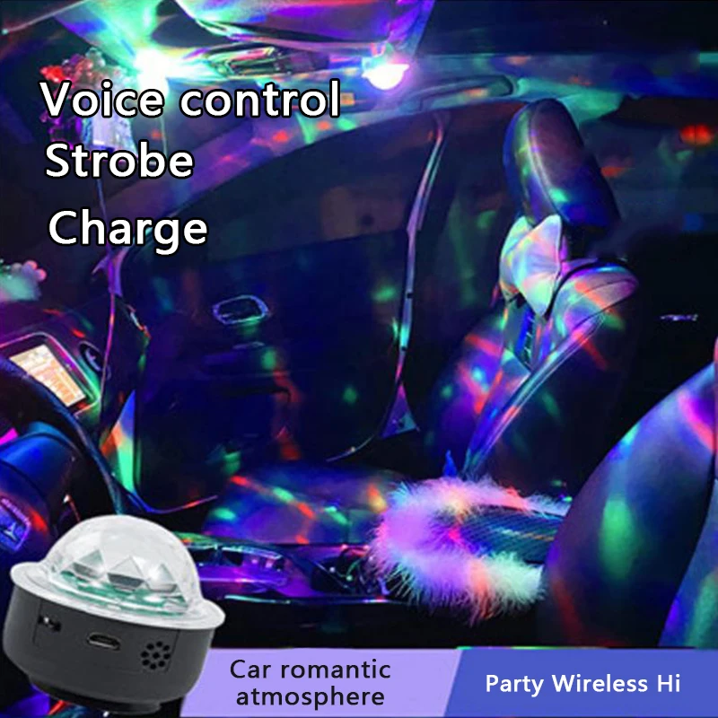 USB Mini Disco Ball Lichter Dj Beleuchtung Sound Party Auto RGB Multi Farbe  Auto Atmosphäre Zimmer Dekorationen Lampe Magie Strobe licht - AliExpress