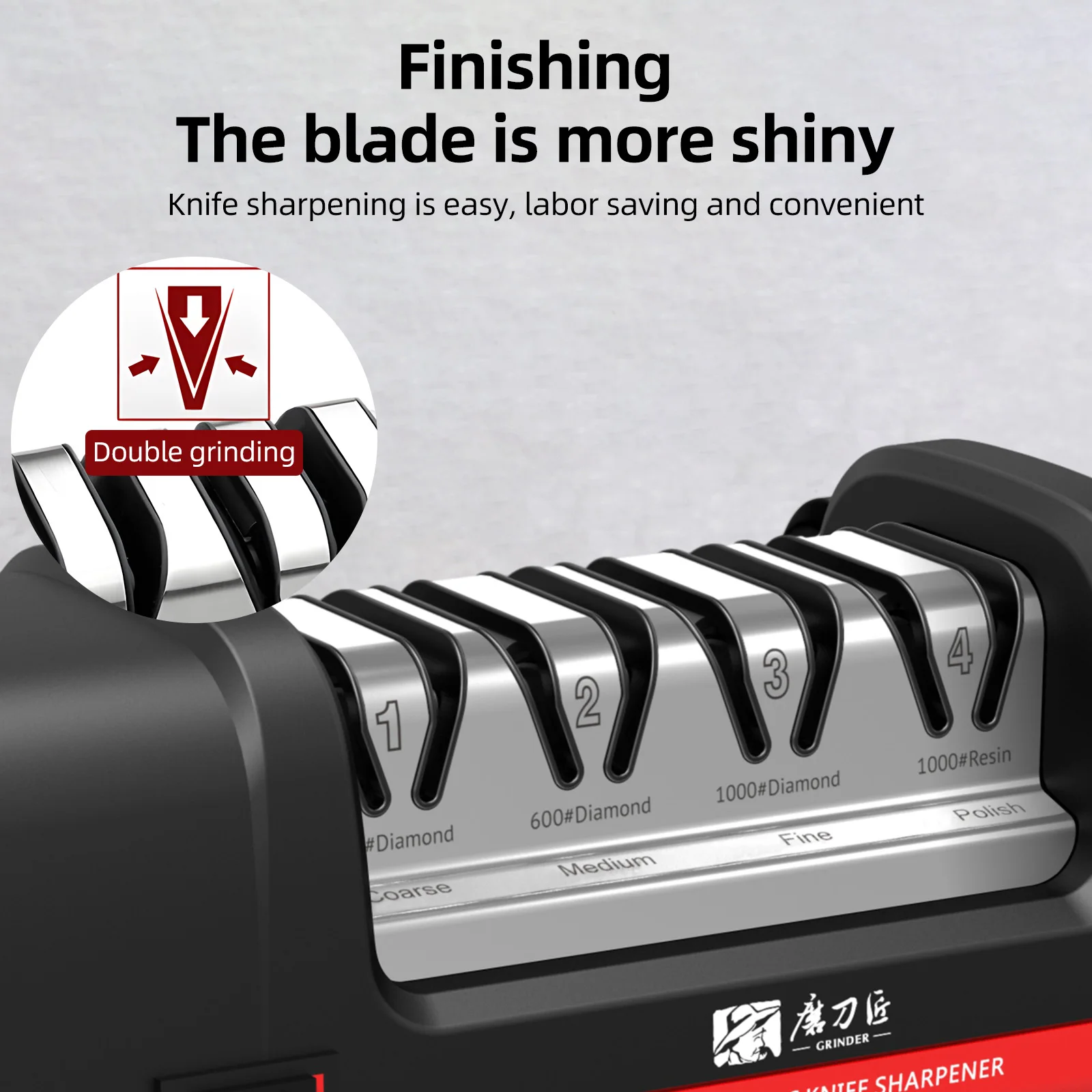 TG2102 4 Stage Electric Knife Sharpener 20-Degree Grinding Edge Knife Sharpener for Kitchen Knives with Sharpening and Polishing 4