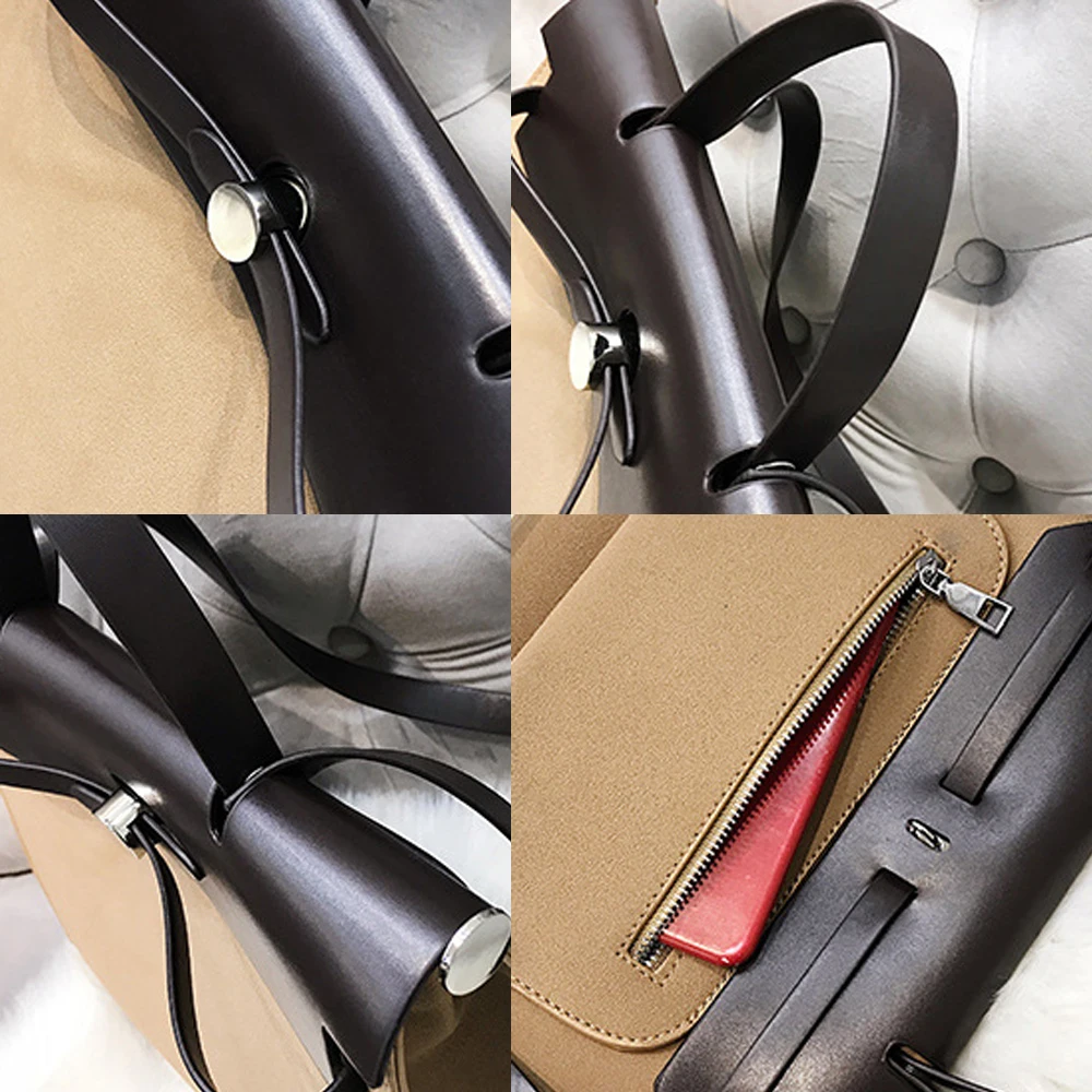 Patent Leather Women's Bag Herbag liner zipped Handbags Contrast Color Hand Bill of lading shoulder Bag handtassen dames women evening bag