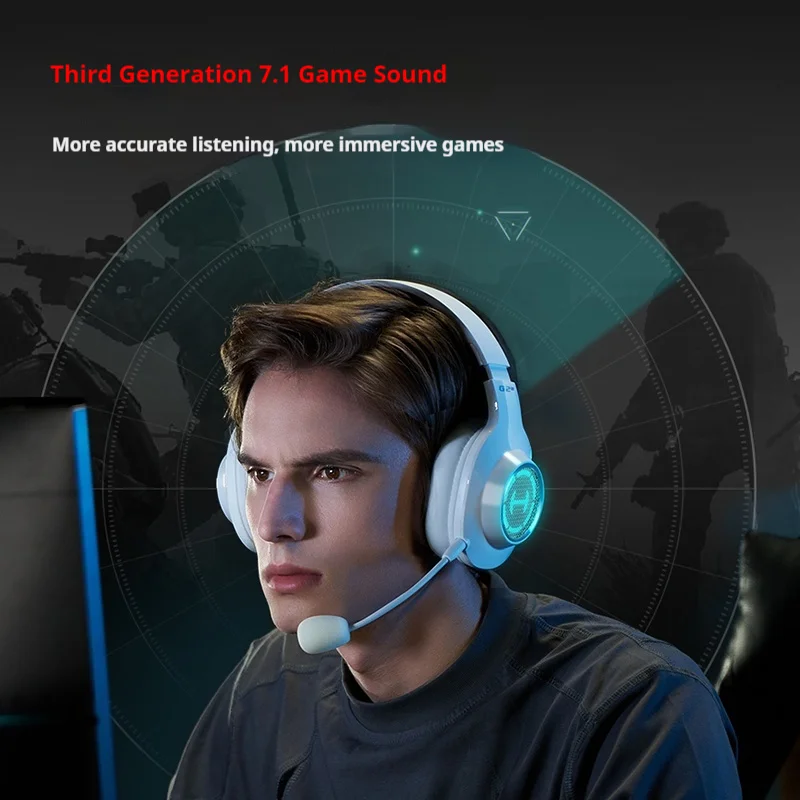 Hecate G2 Wireless 7.1 Sound Earphones Laptop Desktop Compute 2.4g Gaming Hifi Multifunctional E-Sports Gaming Headset Gifts