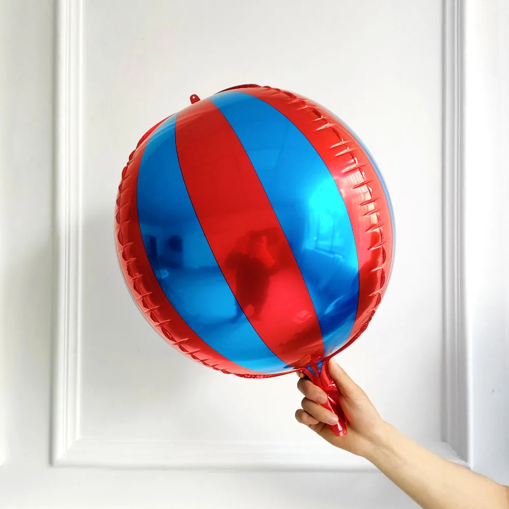 Mix 5Pcs Clown Luftballons Karneval Circus Thema Dekorationen Glücklich Geburtstag Party Dekoration 4D Rot Blau Streifen Folie Helium Ballon