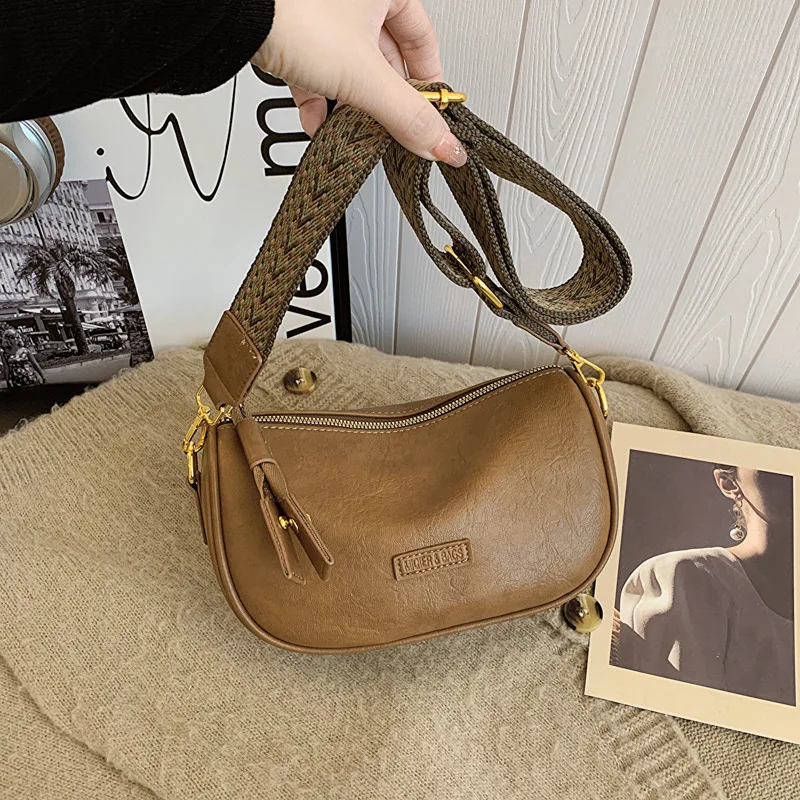 Cross-border Large-capacity Bag Female 2024 New Wave Simple Shoulder Bag Retro Fashion Korean Version of Underarm Bag Tide