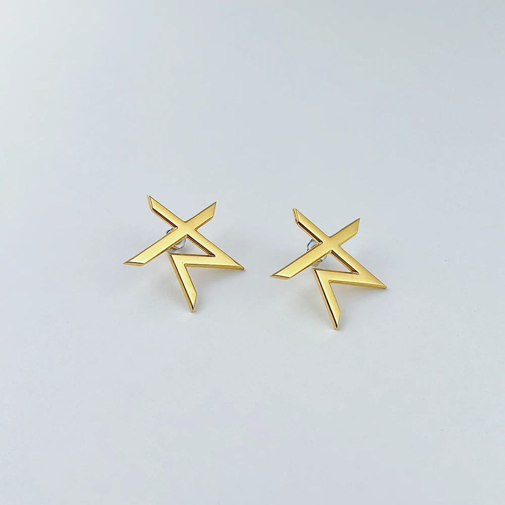 ENFASHION Thunder Star XL Stud Earrings For Women Christmas Stainless Steel Earings Pendientes Gold Color Fashion Jewelry 221469