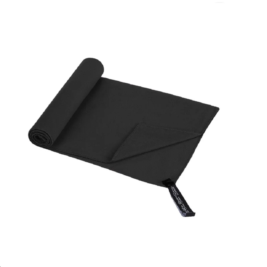 1PC Black Quick Drying Towel Portable Breathable Bath Towel Beach Camping Hiking Swimming Sports Microfier Bath Towel No Pilling 3
