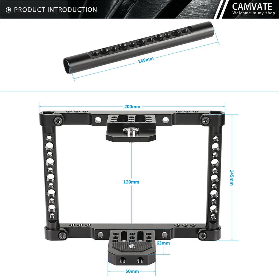 Director’s Monitor Cage Rig With Adjustable Dual Cheese Handgrip For 5" Or 5.5"