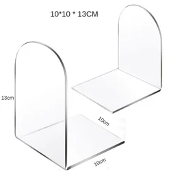 Transparent Acrylic Bookend Stand and Desktop Organizer (Arch)