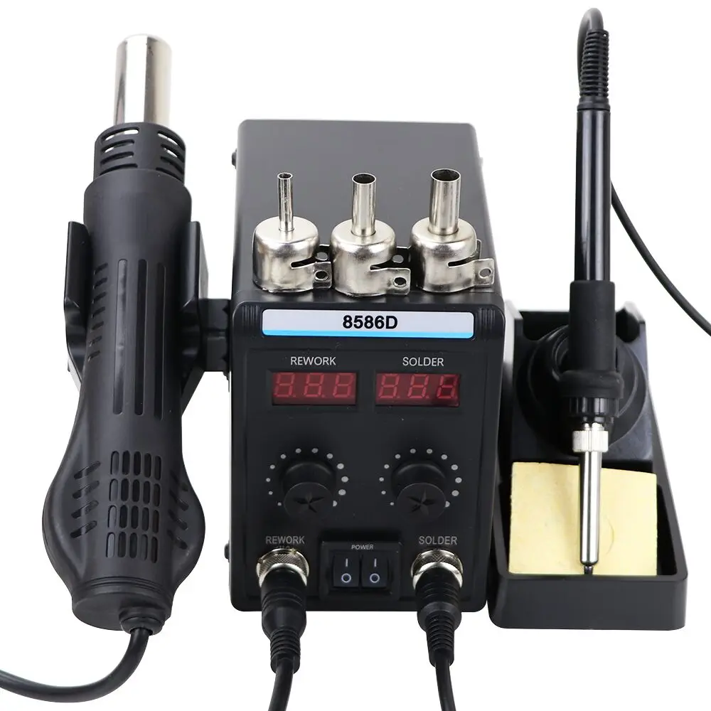 Se120db310c37485e9b2ed4d778a9e86cy 8586D Soldering Station Digital Display Hot Air Gun Soldering And Rework Station For Cell-Phone Welding De-soldering Repair Tools Mallzona
