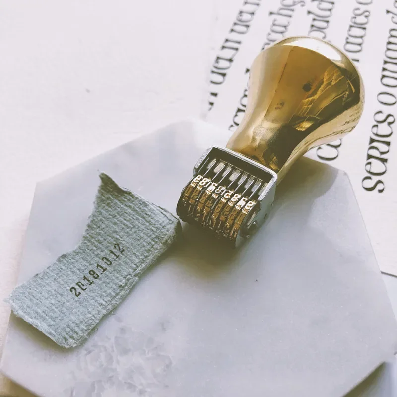 Copper Metal Retro Roller Date Stamp for DIY Handmade Soap and Crafts