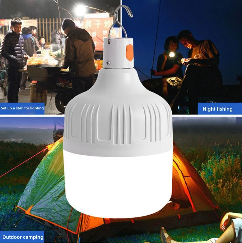 USB 충전식 LED 전구 40W/60W/80W 야외 비상 ight 후크 캠핑 낚시 휴대용 랜턴 밤 ight