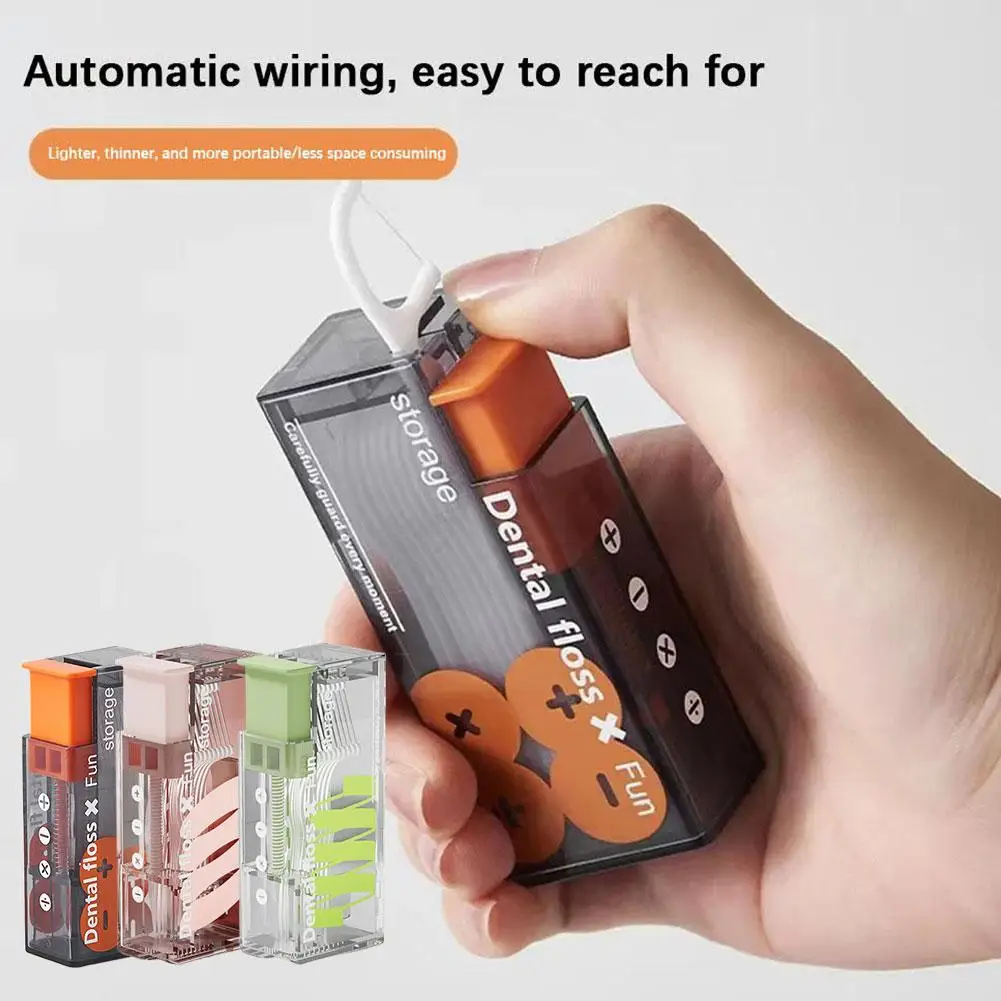 Automatic Dental Floss Storage Box Portable Pop-Up Dental Floss Dispenser Refillable Floss Container Dental Oral Hygiene Care