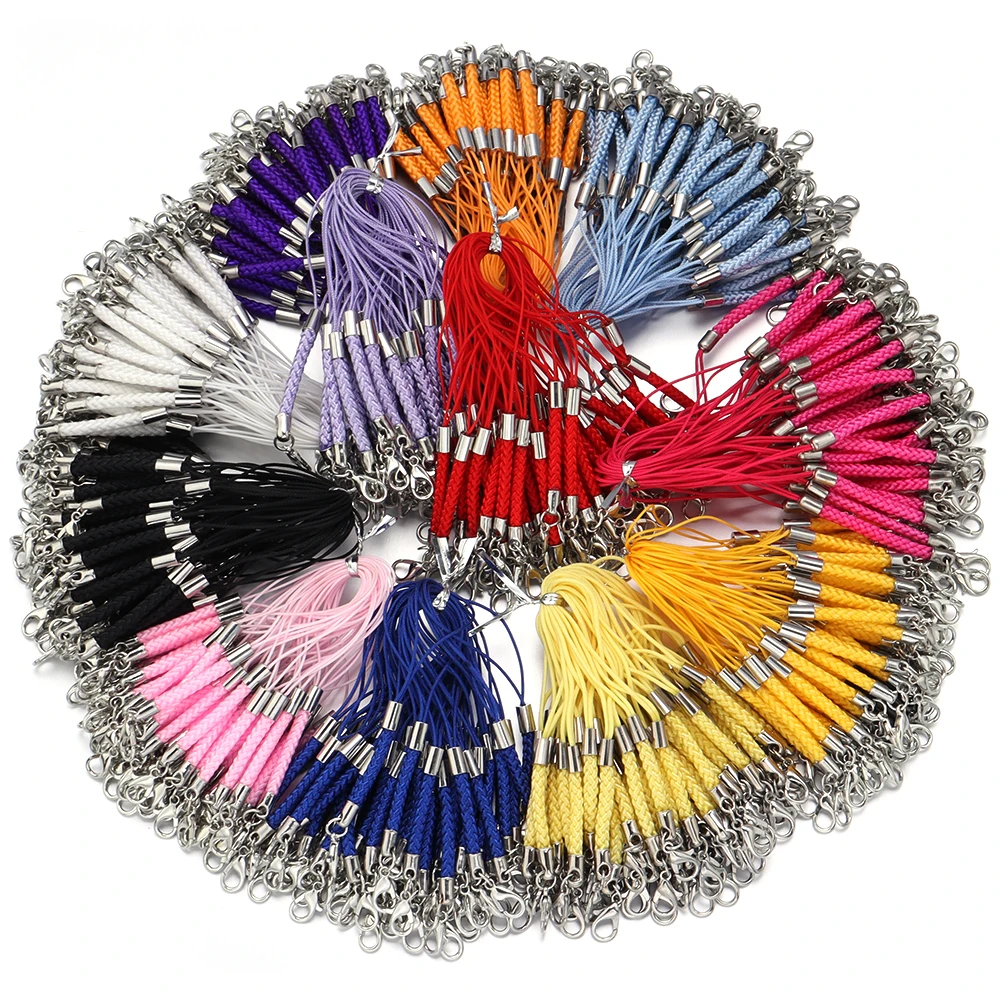 Multicolor Braided Lanyards with Lobster Clasps for DIY Jewelry and Keyrings - Pack of 10
