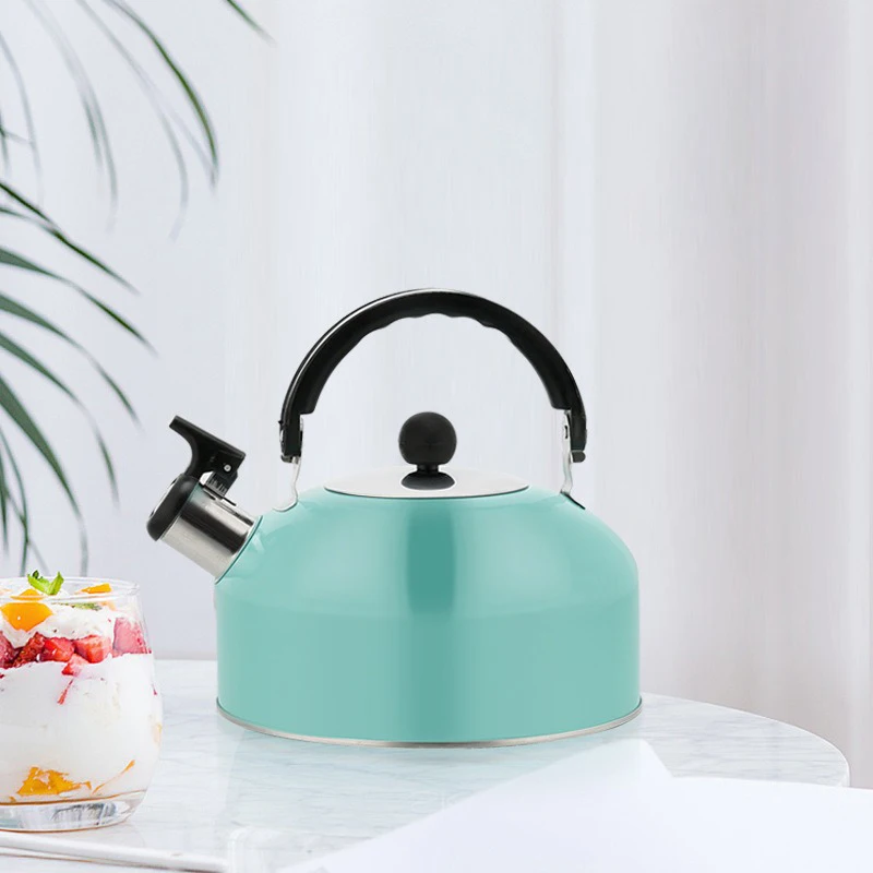 410 Stainless Steel Whistle Thermal Kettle Teapot For Portable Trips Camping Ergonomic Handle whistling teapot