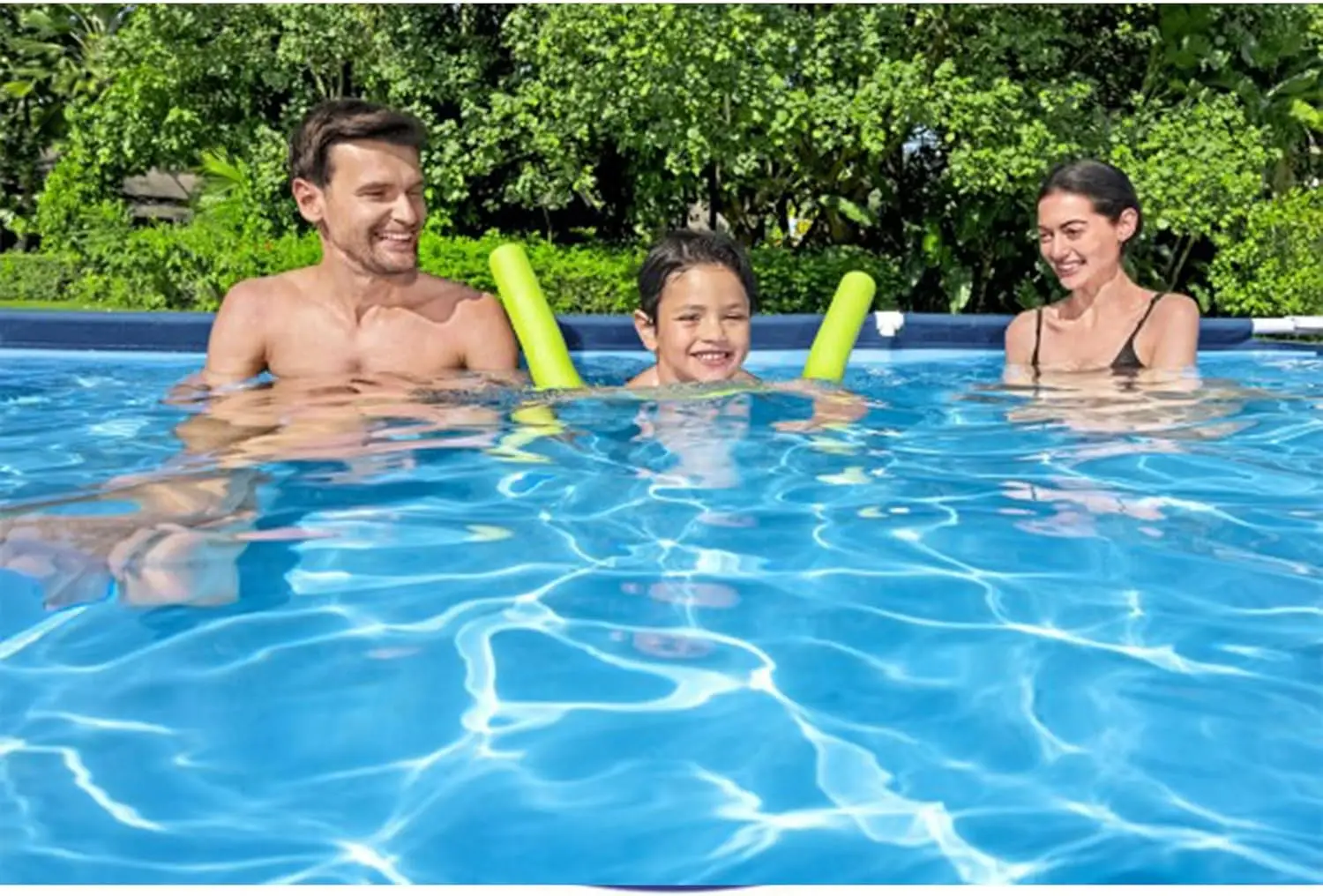 Steel Pro 9.8' x 6.6' x 26" Rectangular Steel Frame Above Ground Outdoor Backyard Swimming Pool Set with 330 GPH Filter Pump