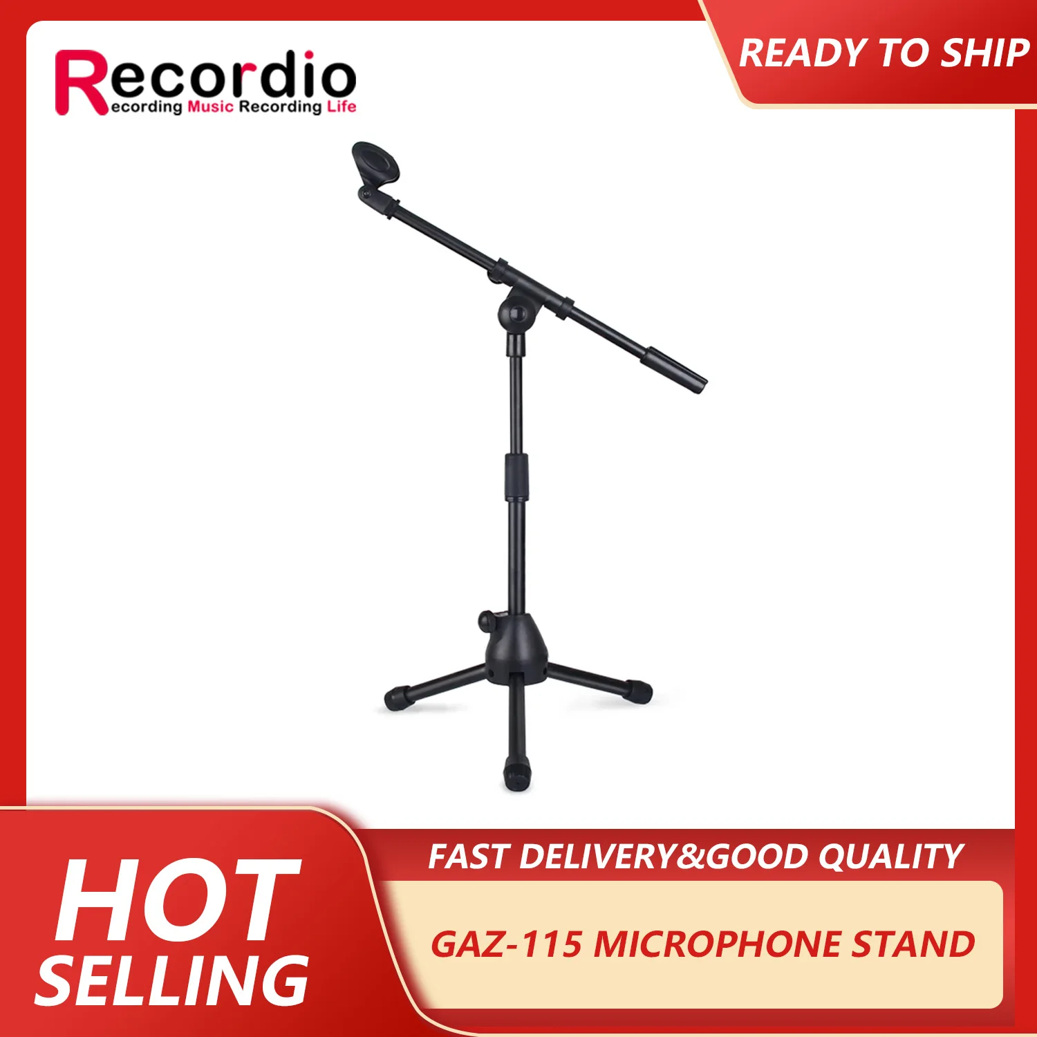 Microphone stand GAZ-115, professional, adjustable, floor for radio broadcasting studio