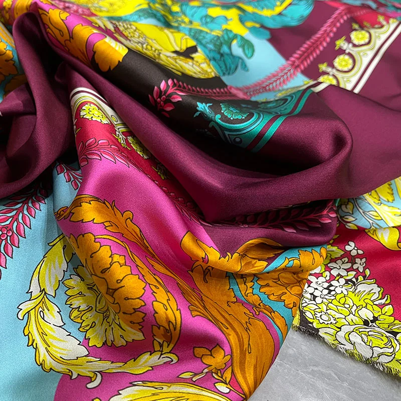 Italian Fashion Brand Designer Silk Stretch Satin Fabric Colorful Gorgeous  Print DIY 100% Mulberry Silk Fabric 2023 High Quality - AliExpress