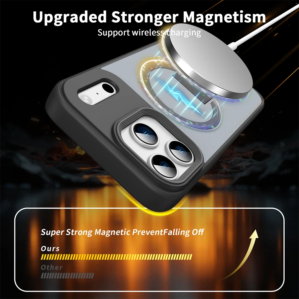 Matte Magnetic Phone Case With Integrated Stand For Iphone_voghion.com