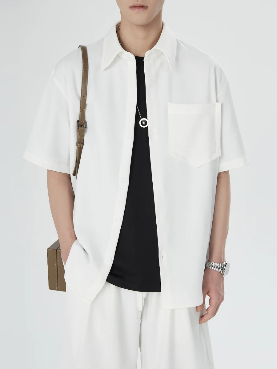 Light Luxury 2024 Summer Short-Sleeved Shirts Suit High-End Casual Short-Sleeved Shorts Two-Piece Set Handsome Men's Clothes