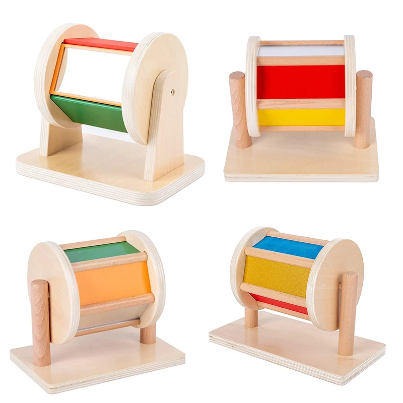 

Full Size Rainbow Spinning Drum Montessori Toys for Infant 6-12 Months 1 Year Old Babies Toddlers (Multiple Materials)