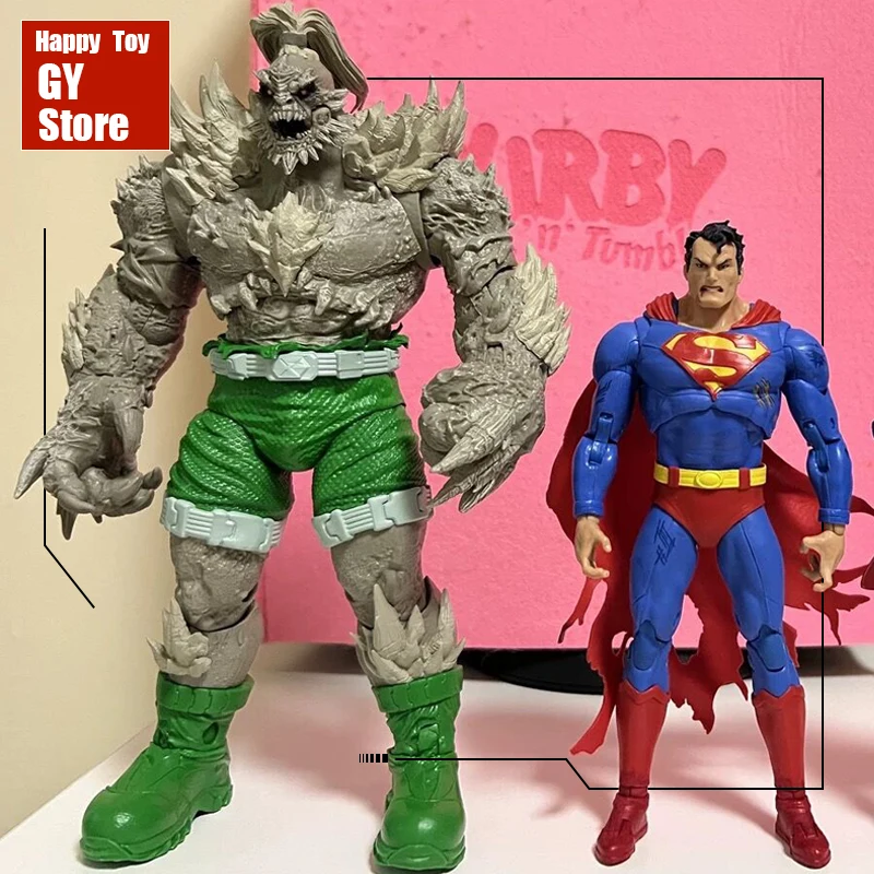 

7/10 Inch Original Mcfarlane Toys Anime Superman Vs Doomsday Figure Action Figurine Gold Label Dc Multiverse Movable Model Doll