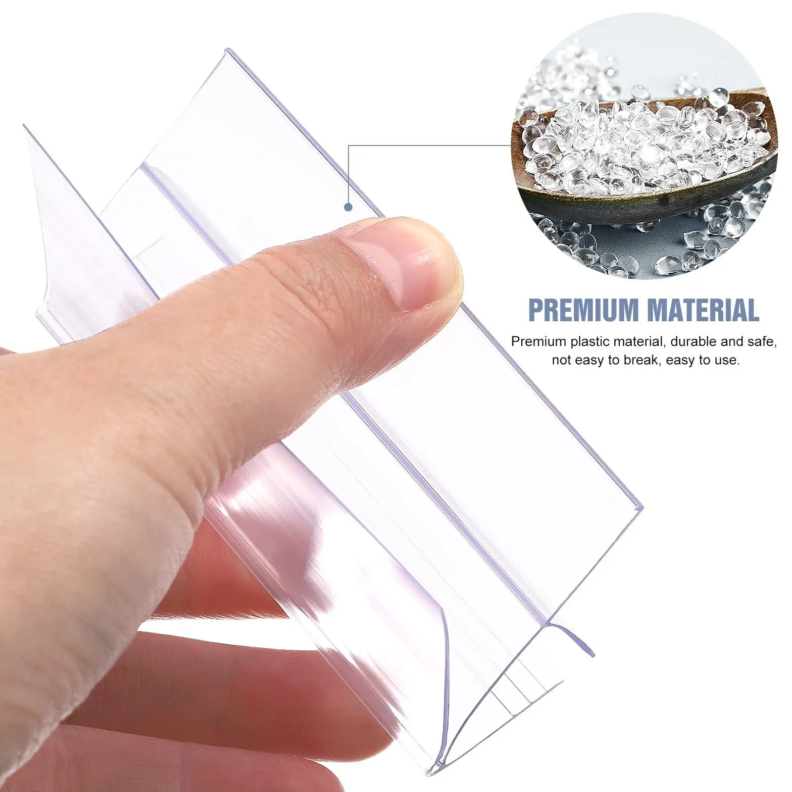 30pcs Transparent Price Label Holder Holder Supermarket Shelf Label Holders Merchandise Price Display Holders Shelf Label Card 5