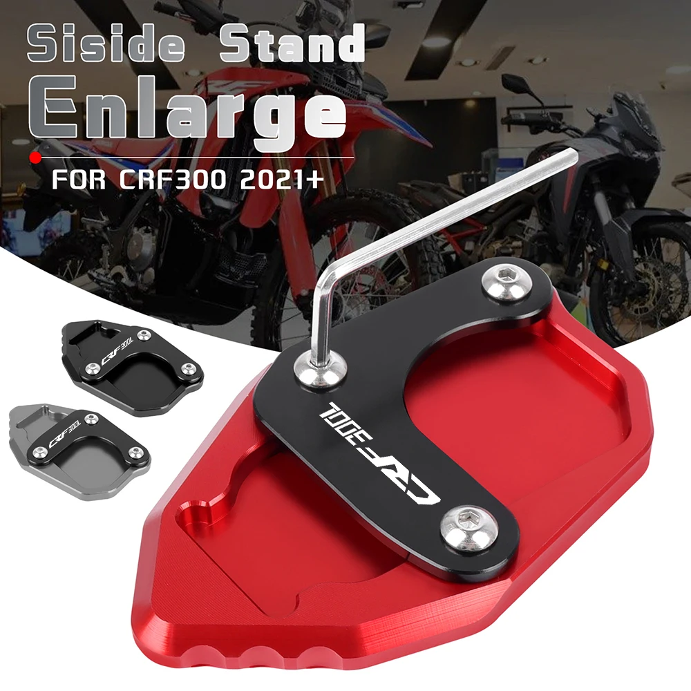 para honda crf motocicleta cnc kickstand extensão pé suporte lateral almofada placa de apoio