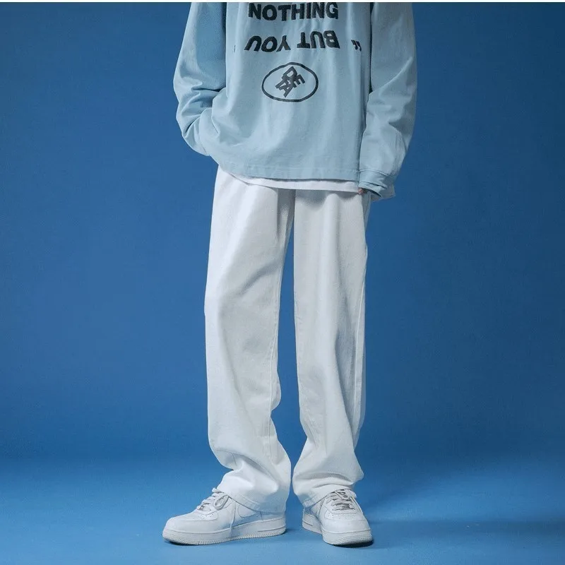 White Jeans Men Loose Denim Trousers Neutral straight pants pour hommes Wide Jeans Streetwear Casual Man Women Pants Bagy jeans 3