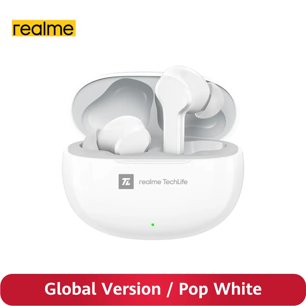 realme TechLife Buds T100 Bluetooth Truly Wireless in Ear Earbuds with mic,  AI ENC for Calls, Google Fast Pair, 28 Hours Total Playback with Fast