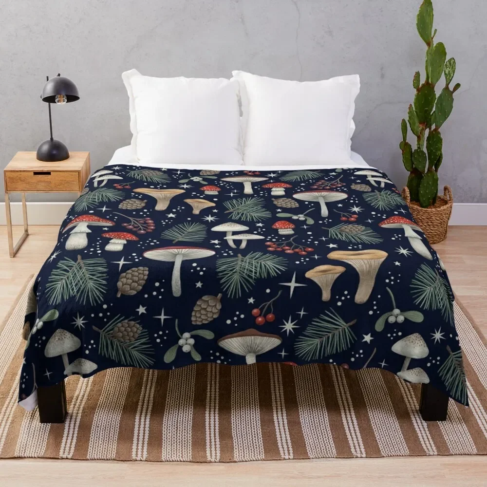 

Winter forest (Deep Blue) Throw Blanket Camping Cute Blankets