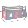 Roxy Twin Junior Loft Bed with Tent Safety Guardrails Flexible Ladder Eco-Friendly Solid Wood Space-Saving Kids Bed 5