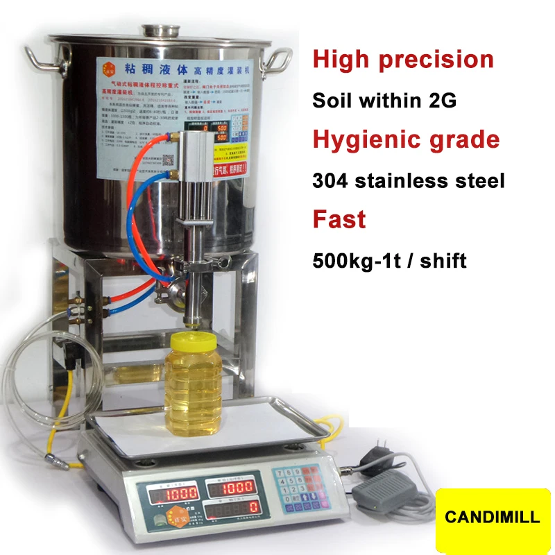 

Small Semi-Automatic 304 Stainless Steel Liquid Quantitative Filling Machine For Honey Cooking Oil Beverage Small Bottle