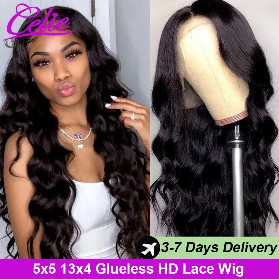 Celiehair Hd Lace Frontal Wig Body Wave Lace Front Wig 4x4 Closure Wig