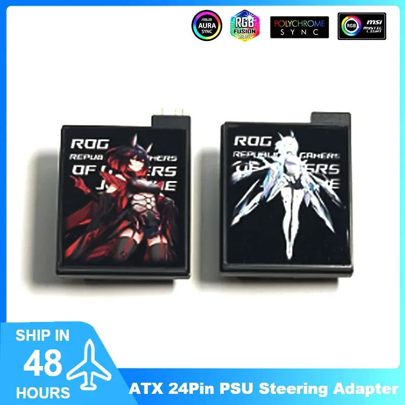 Argb Iluminado Motherboard Computador Mod Adaptador de Direção 24pin Ângulo Direito Transferência Conector 5v Aura Sync pc Modelo Parte