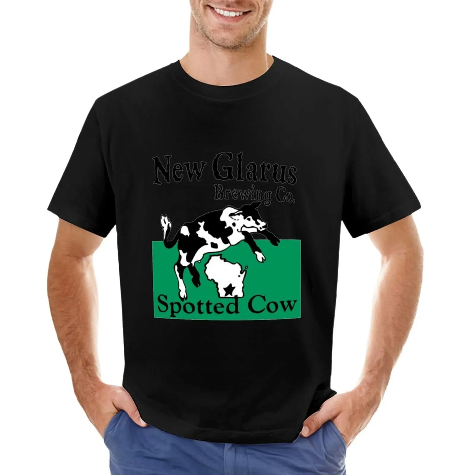 

Spotted Cow New Glarus Brewery T-Shirt Short t-shirt Aesthetic clothing men long sleeve t shirts